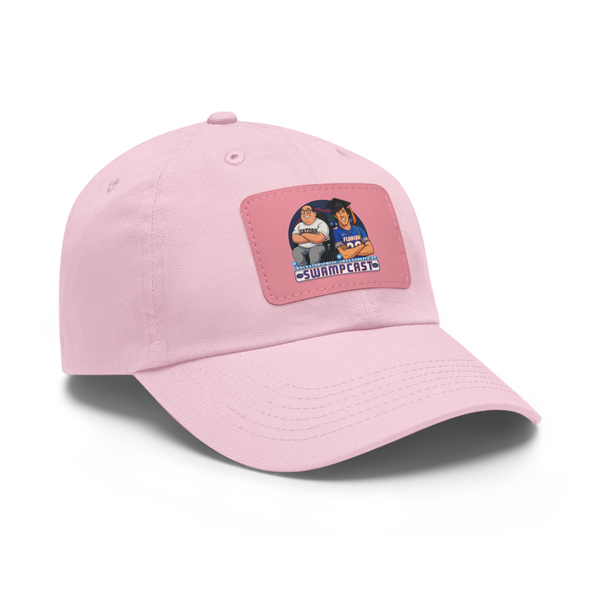 Swampcasts Leather Patch Dad Hat – Retro Sports Podcast Logo Cap