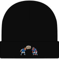 Cuffed Beanie - Retro Football Faceoff Knit Hat