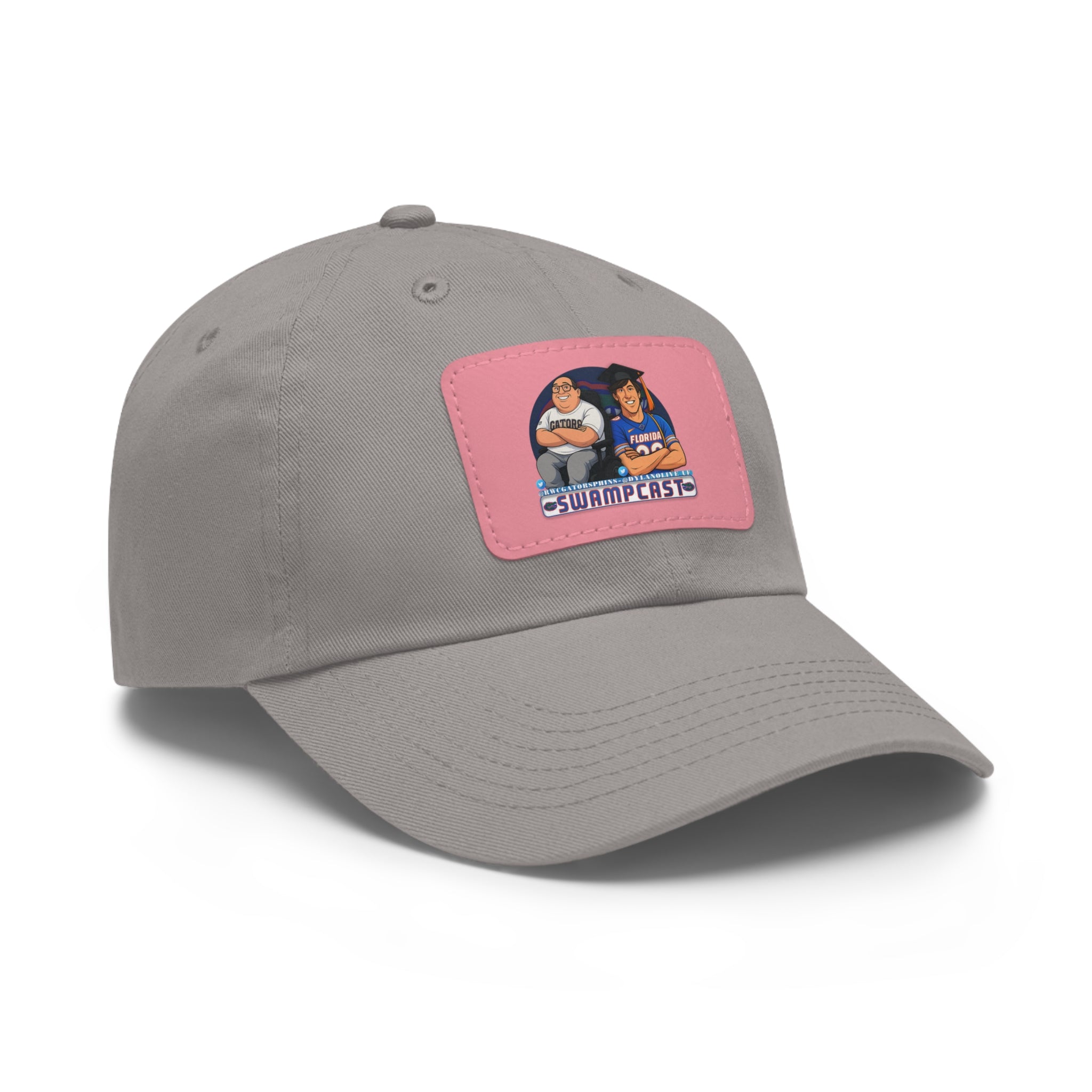 Swampcasts Leather Patch Dad Hat – Retro Sports Podcast Logo Cap