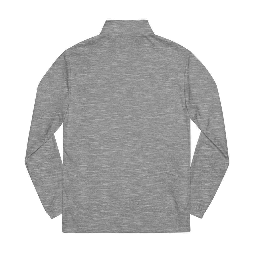 Embroidered Adidas Quarter-Zip Pullover — White Performance Pullover