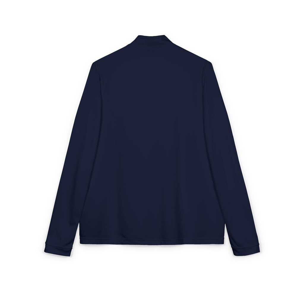Embroidered Adidas Quarter-Zip Pullover — White Performance Pullover