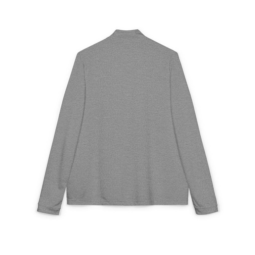 Embroidered Adidas Quarter-Zip Pullover — White Performance Pullover