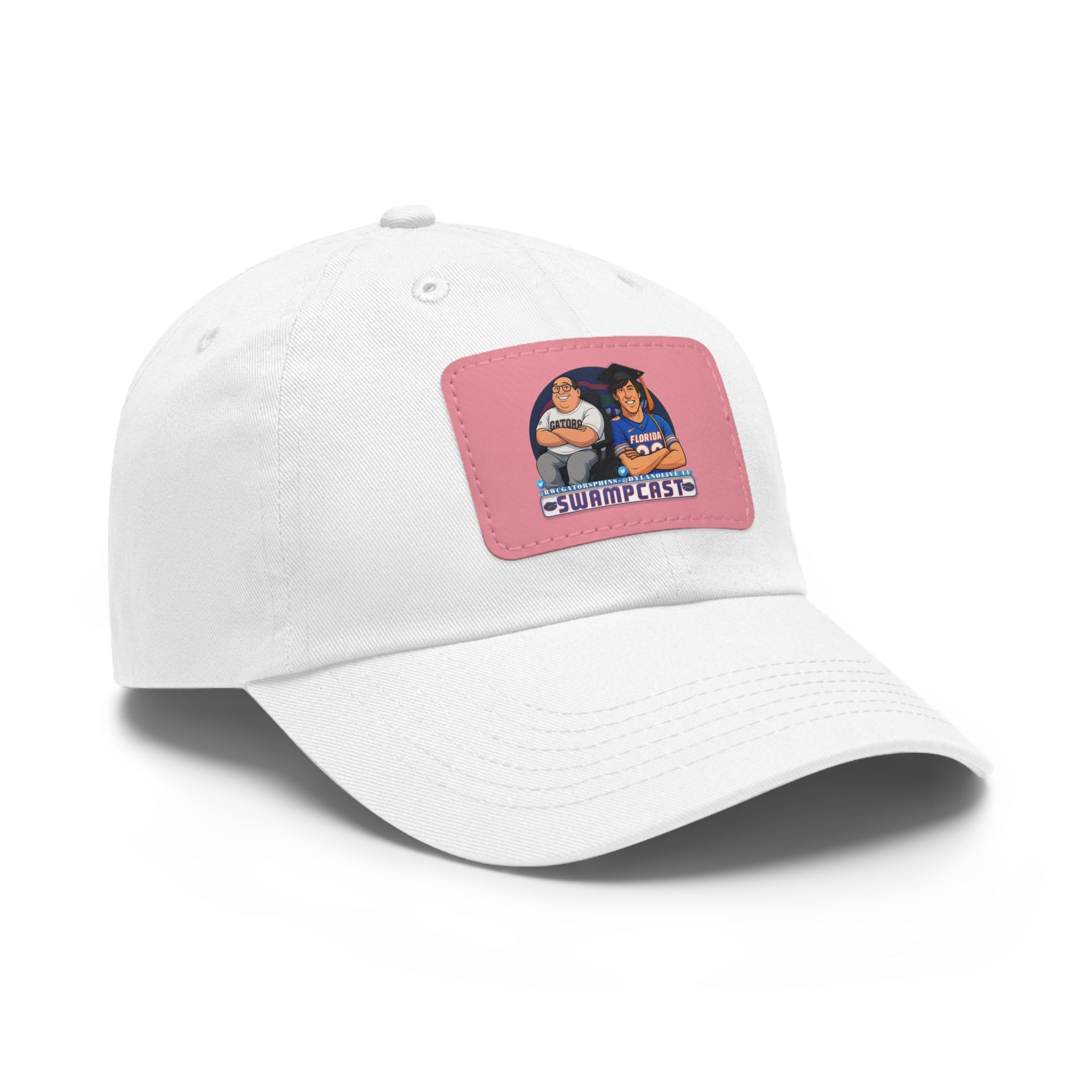 Swampcasts Leather Patch Dad Hat – Retro Sports Podcast Logo Cap