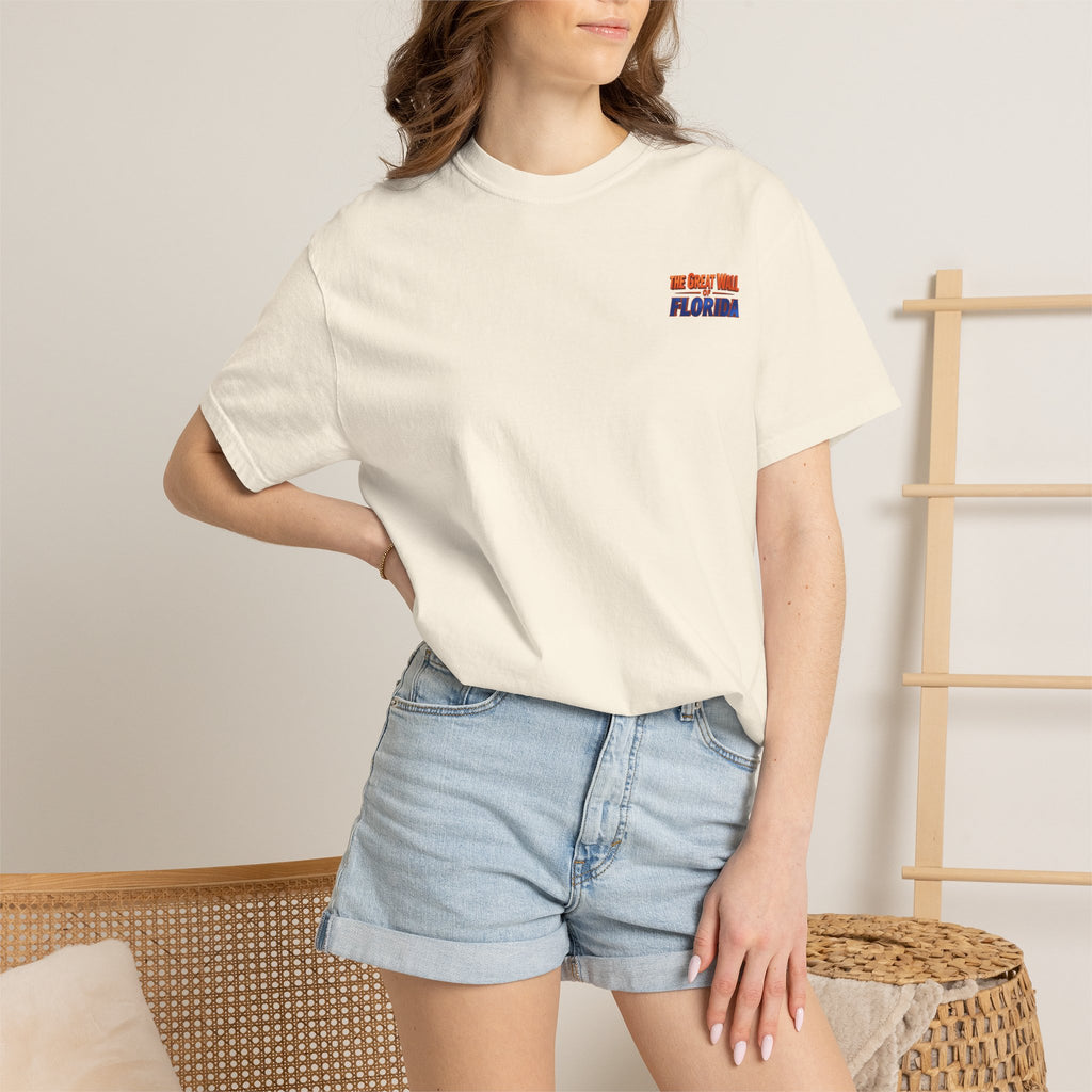 Florida The great wall Vintage Crewneck T-Shirt — 'The Gulf Will Florida' Retro Mailman Graphic