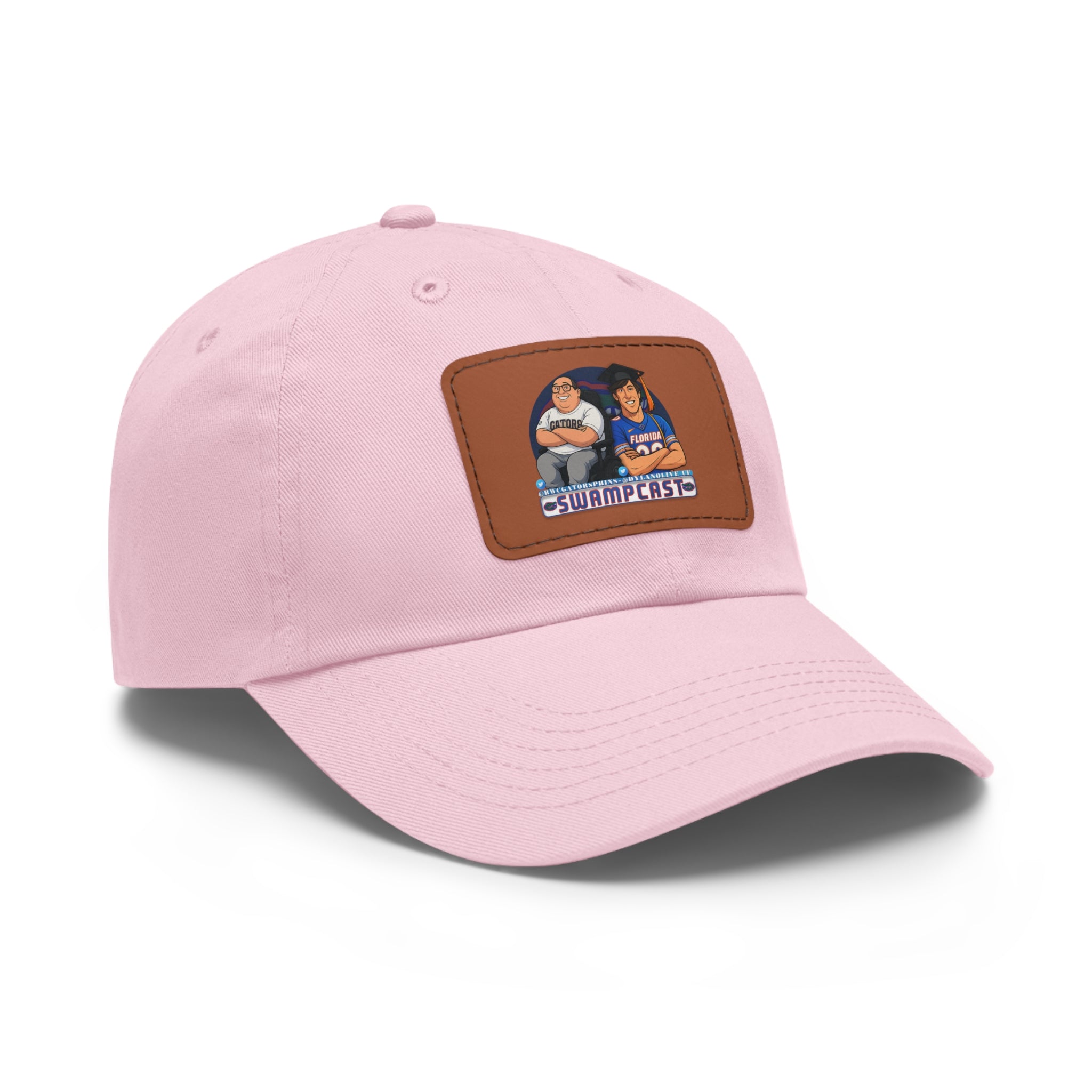 Swampcasts Leather Patch Dad Hat – Retro Sports Podcast Logo Cap