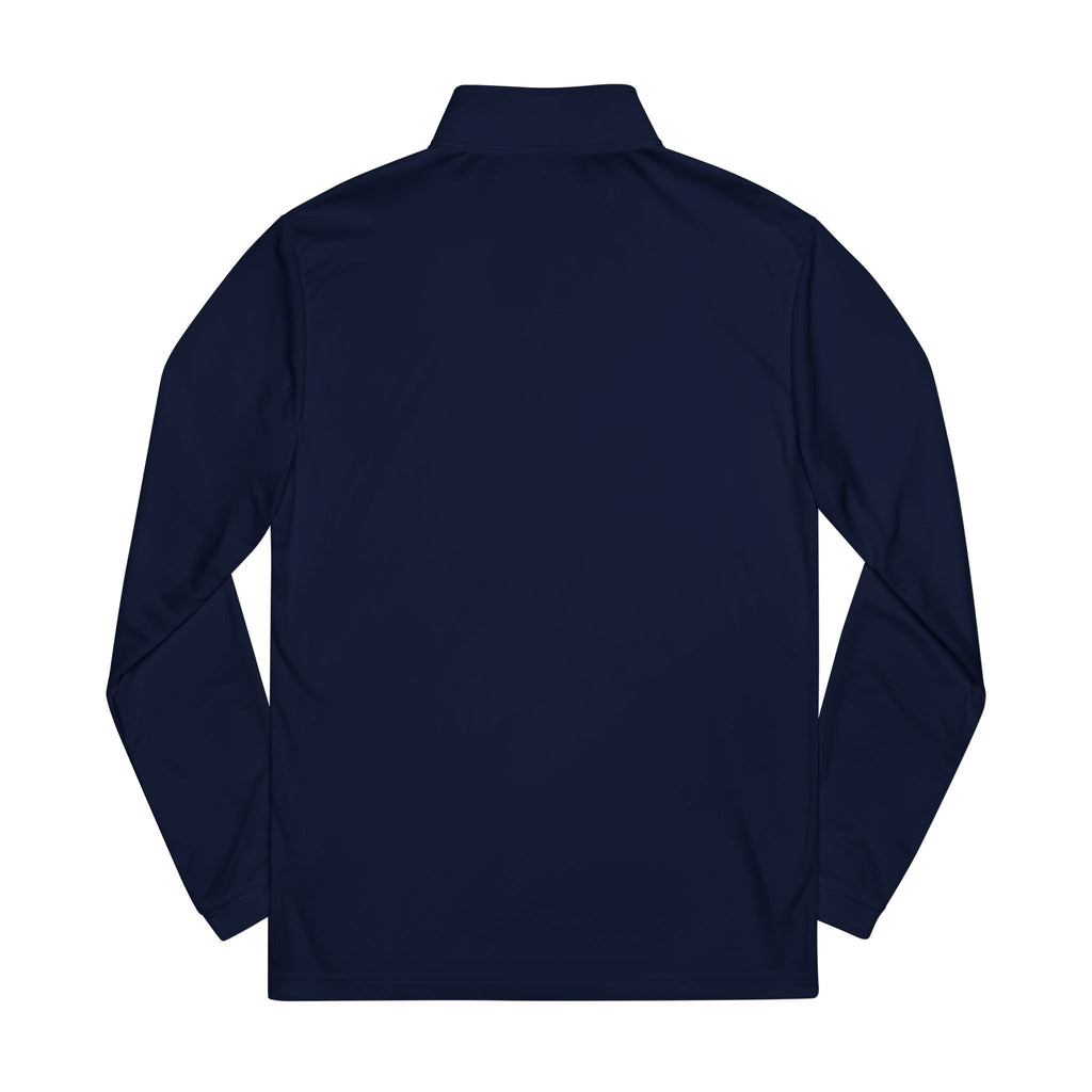 Embroidered Adidas Quarter-Zip Pullover — White Performance Pullover