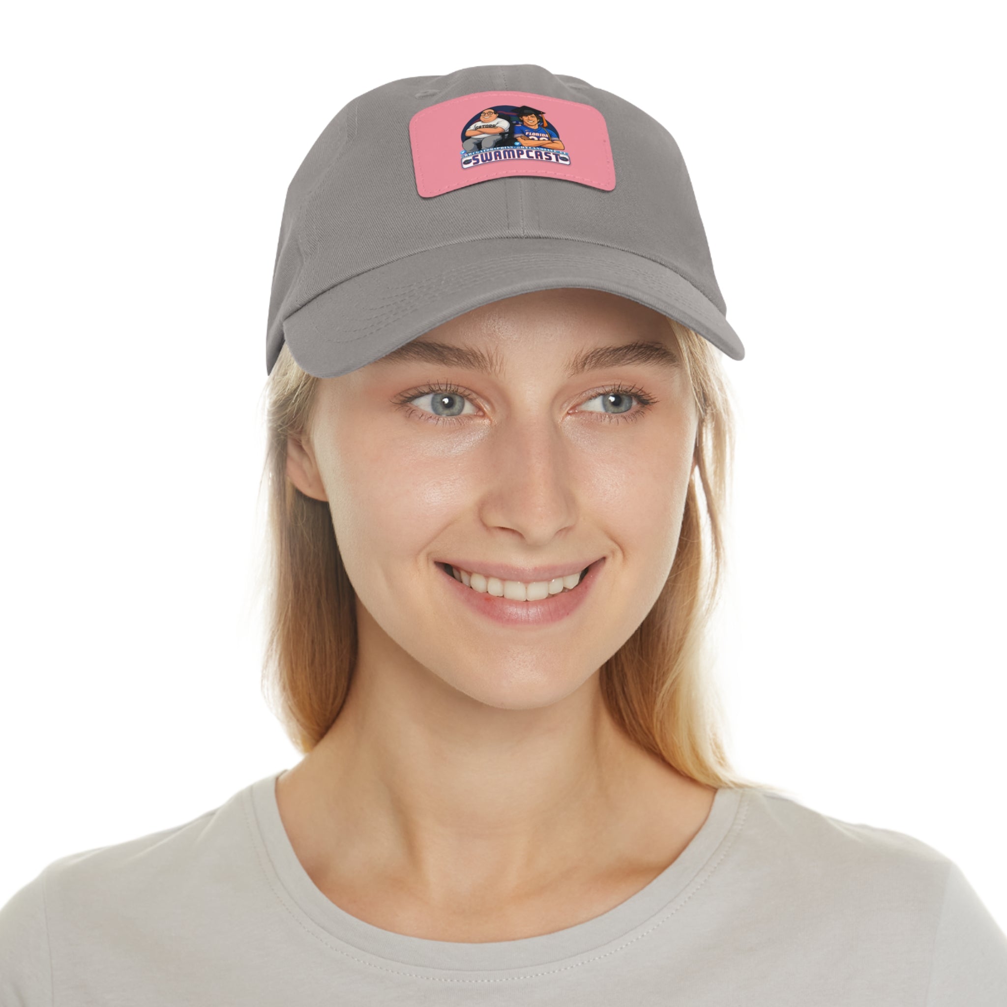 Swampcasts Leather Patch Dad Hat – Retro Sports Podcast Logo Cap