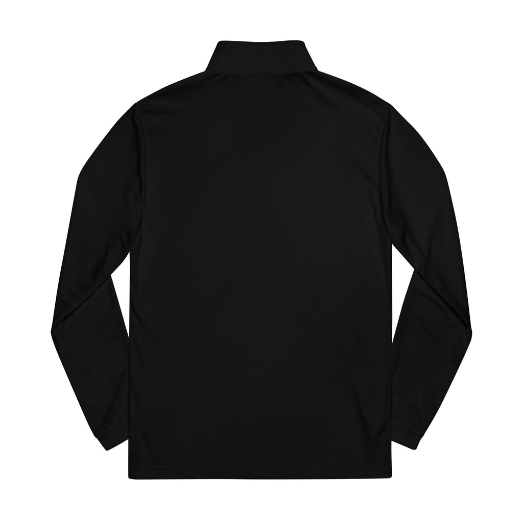 Embroidered Adidas Quarter-Zip Pullover — White Performance Pullover